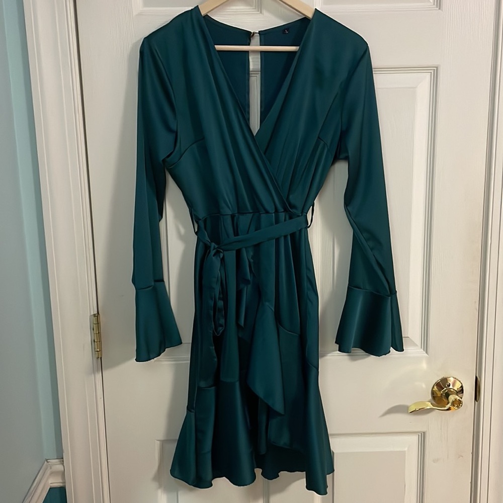 Green Silky Dress